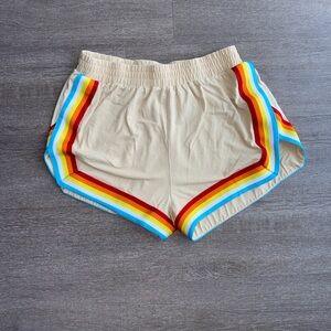 Medium Beige Yellow Rainbow Trim Retro 1270